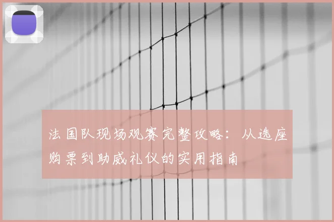 法国队现场观赛完整攻略:从选座购票到助威礼仪的实用指南